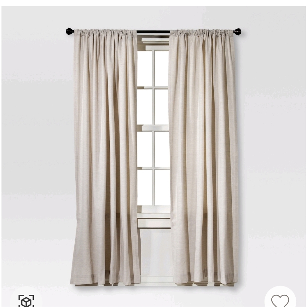 Threshold light filtering curtain panel (2 packages)